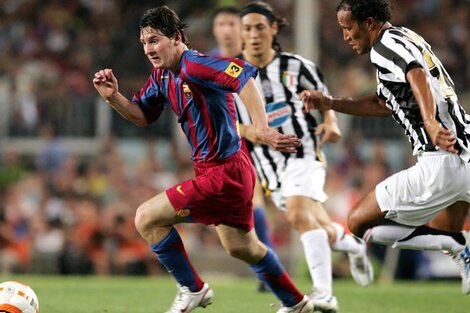 Lionel Messi, frente a la Jueventus en la Copa Gamper de 2005. (Fuente: EFE)