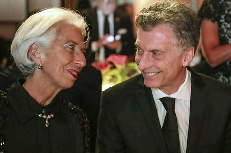 Mauricio Macri junto a la extitular del FMI, Christine Lagarde.