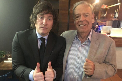 Javier Milei junto al ex ministro de Economía de Menem, Roque Fernández.