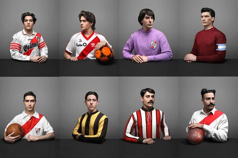 Las camisetas de River, según pasaron los años. (Fuente: Museo River / Leandro Allochis)