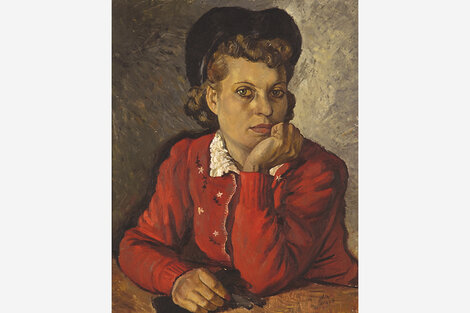 "El saco rojo", retrato que Julio Vanzo hizo de Rosa Wernicke en 1943 y que pertenece a la colección del Museo Castagnino. 