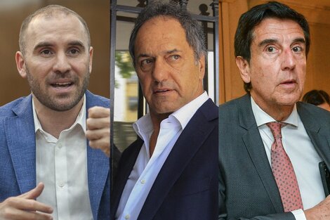 Martín Guzmán, Daniel Scioli y CArlos Melconian.