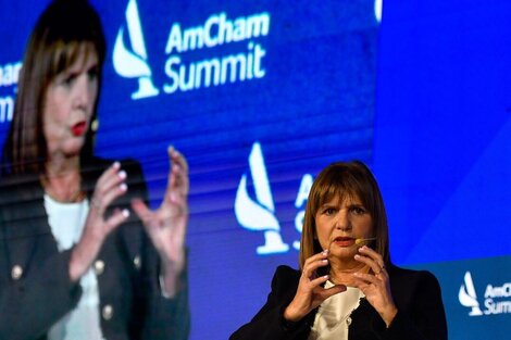 Patricia Bullrich en plena campaña de recaudación.