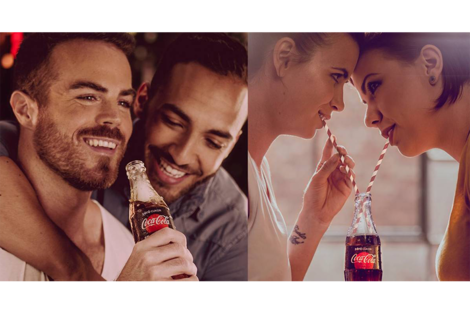 “Love is love” y “Cero azúcar, cero prejuicios”, campañas de Coca-Cola de 2019. 