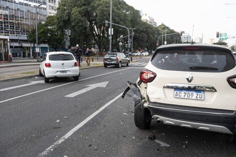 Choque en cadena en la avenida 9 de Julio