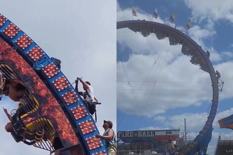 Susto en EE.UU: por una falla, los pasajeros de una montaña rusa quedaron colgados de cabeza por horas