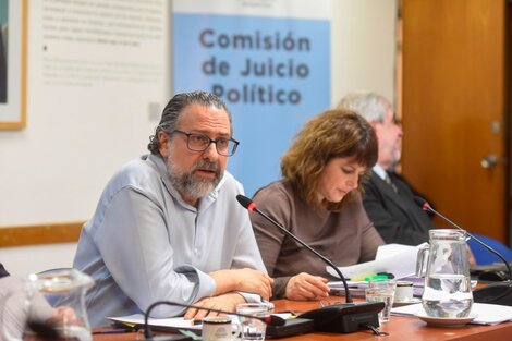 La presidenta de la Comisión de Juicio político y el testigo de la Corte, Joaquín Alperovich.