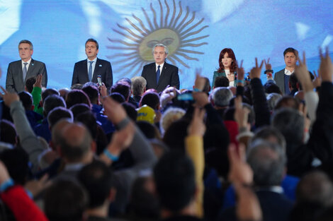 Cristina Fernández de Kirchner, Alberto Fernández y Sergio Massa, juntos en la inauguración.