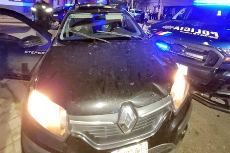 El auto donde iban los tiratiros fue chocado. 