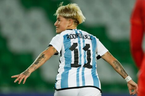 Yamila Rodríguez, delantera de la selección argentina femenina.