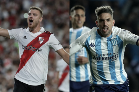 Lucas Beltrán y Gabriel Hauche, de River y Racing respectivamente.