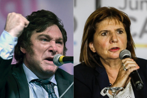 En campaña política, Javier Milei (AFP) y Patricia Bullrich (Leandro Teysseire) prometen ir a fondo con la desregulación laboral.