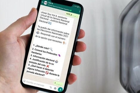 Vot-A: ¿cómo funciona el chatbot de la Cámara Nacional Electoral en WhatsApp?