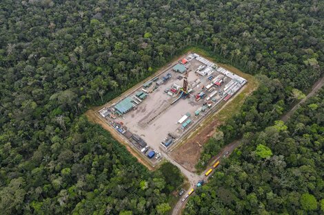 Plataforma petrolera Ishpingo de la estatal Petroecuador en el Parque Nacional Yasuní, noreste de Ecuador. 