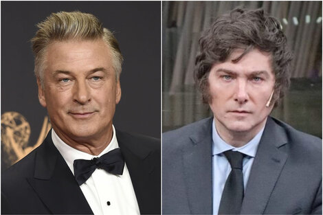 "Hasta la misma tintura": Alec Baldwin publicó una foto de Milei y lo comparó con un asesino