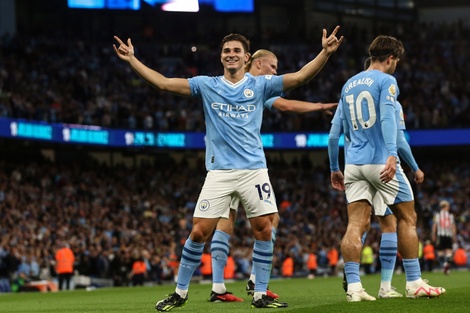 Julián Álvarez marcó el único gol en el triunfo ante Newcastle