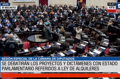 Diputados sesiona para tratar la Ley de Alquileres