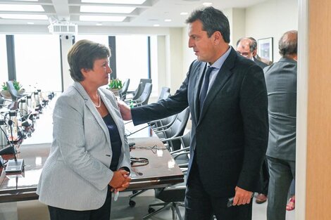 Sergio Massa fue recibido por la titular del Fondo, Kristalina Georgieva, tras la aprobación del desembolso