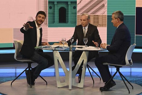 Monteverde y Javkin se cruzaron anoche en el estudio de Canal 3. (Fuente: Sebastián Granata)