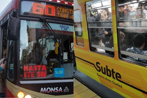 Congelamiento del pasaje en colectivo, suba en el subte