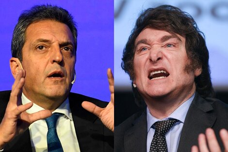 Sergio Massa y Javier Milei, los candidatos a presidente mejor posicionados para un balotaje.