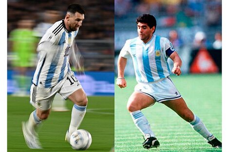 Messi y Maradona: capitanes y campeones del mundo.