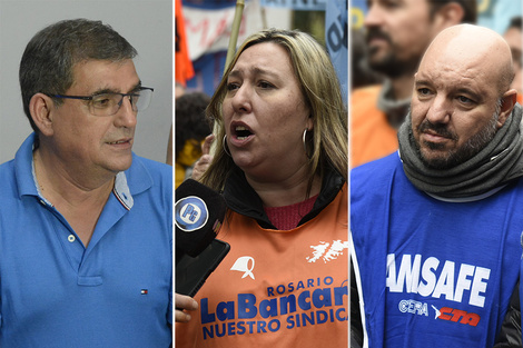 Donello de la UOM, Ratner de La Bancaria y Alonso de Amsafe.