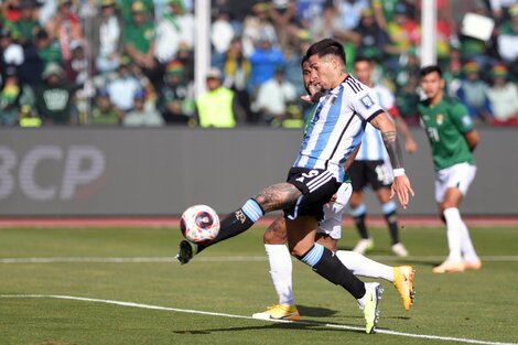 Enzo Fernández, autor del primer gol argentino en la tarde paceña.