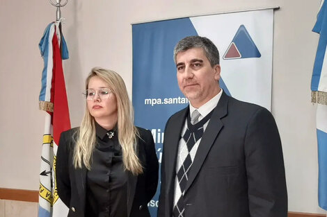La fiscal Shirli Tomasso y el fiscal regional de Rafaela Carlos Vottero.