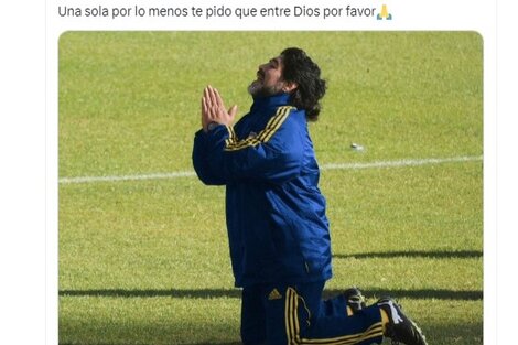 Diego, presente en las cargadas por la falta de puntería de Boca.