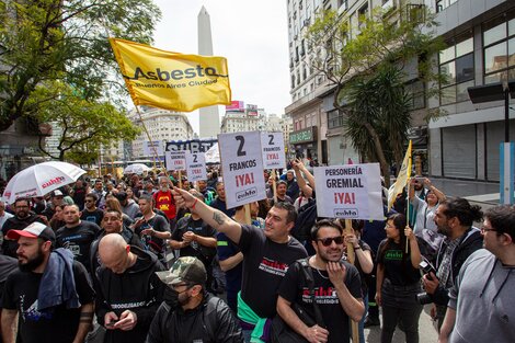 CABA: Marcha de trabajadores del subte para reclamar el retiro del asbesto