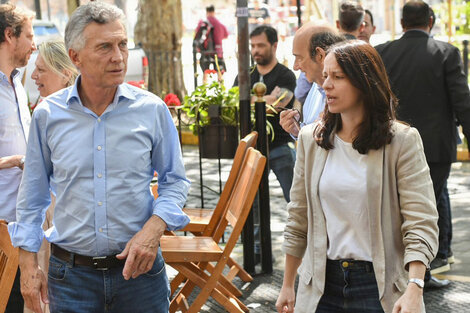 Macri junto a Soledad Martínez, en campaña. 