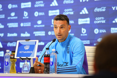 Lionel Scaloni en la conferencia de prensa de este miércoles.