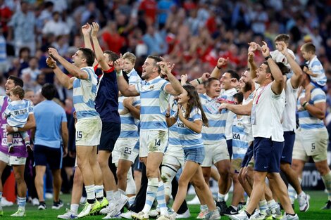 Los Pumas en el festejo del sábado