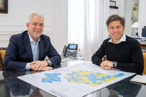 Julio Alak y Axel Kicillof reunidos en La Plata este lunes. 