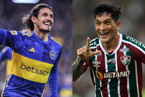 Edinson Cavani y Germán Cano, los centrodelanteros de Boca y Fluminense.