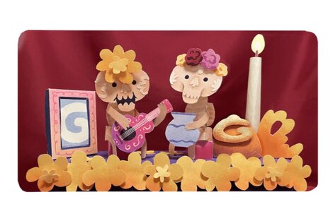 El Día de los Muertos se celebra el 1 y 2 de noviembre, y así se ve el doodle de Google que lo recuerda. (Foto: Google)