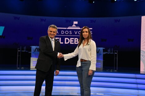 Agustín Rossi y Victoria Villarruel, cara a cara. (Foto: Enrique García Medina)