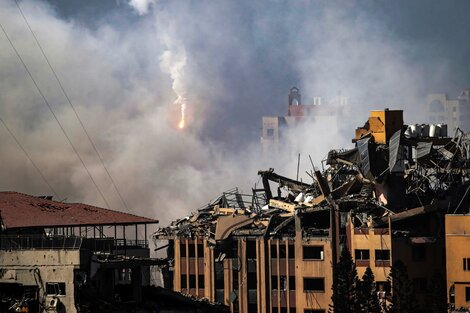 Un edificio en ruinas en el norte dela Franja de Gaza.