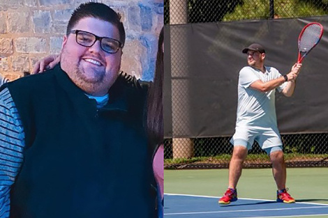 Joey Dillon, hace dos años y en su nueva vida como tenista