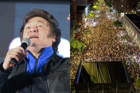 Javier Milei usó una foto de la Marcha del Orgullo como si fuese de su acto cierre de campaña