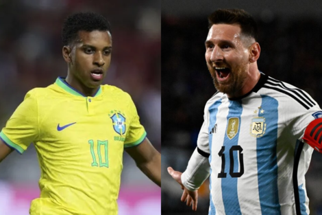 Rodrygo Goes y Lionel Messi.