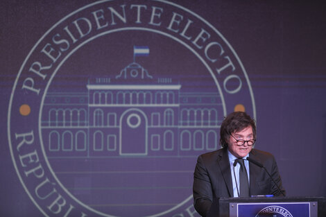 Javier Milei inauguró la página oficial del presidente electo en la red social X (Foto: Julián Alvarez)