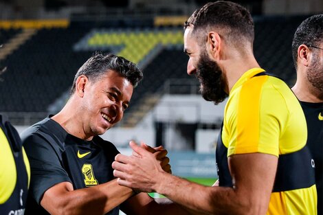 Marcelo Gallardo dirigió su primer entrenamiento en Al-Ittihad 