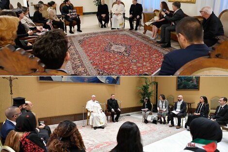 En un mismo día pero en audiencias separadas el Papa habló con israelíes y palestinos.