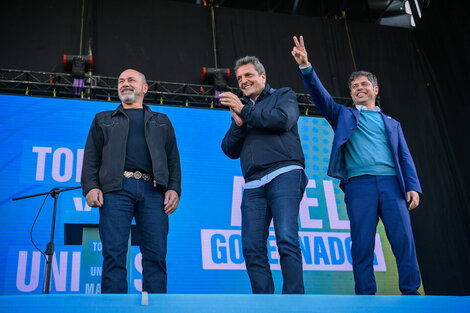 Mario Secco, Sergio Massa y Axel Kicillof