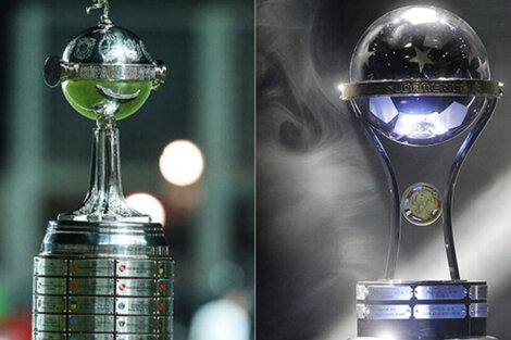 Los trofeos de la Copa Libertadores y Sudamericana