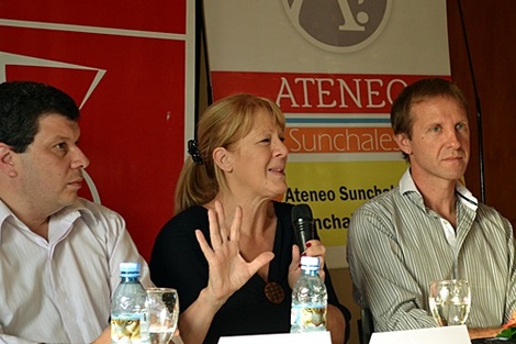 Fabián Peralta, Margarita Stolbizer y Gonzalo Toselli. (Fuente: Gentileza Sunchales Hoy)