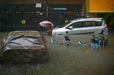 Tamil Nadu bajo el agua en India. (Fuente: AFP)