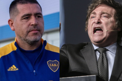 Roman Riquelme y Javier Milei quien puso su "motosierra" a favor de Macri.